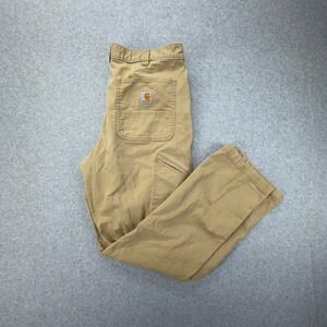 Carhartt Mens 36x34 Relaxed Fit Rugged Flex Rigby Dungaree Tan Work Pants 102291